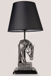 Opviq HM162 Lámpara de Mesa Plateada y Negra